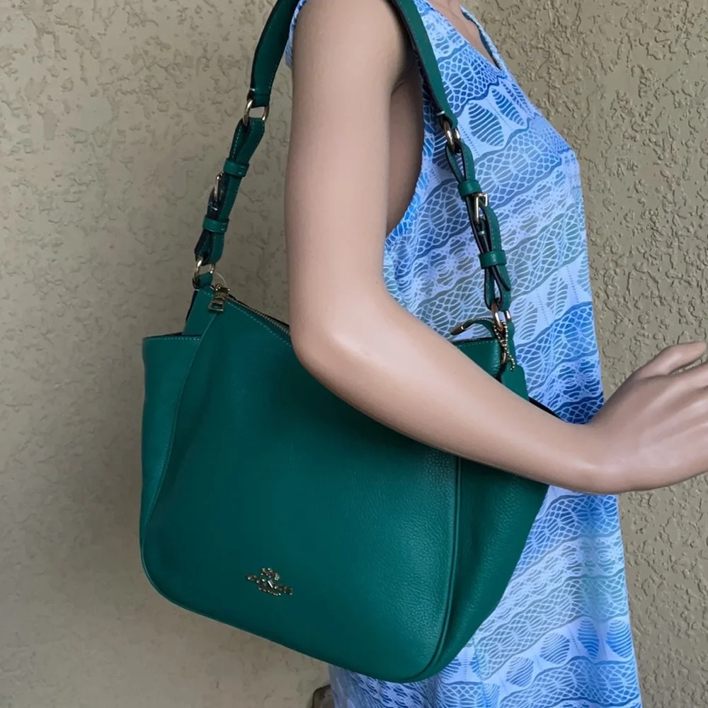 COACH Rori Shoulder Bag COLOR: Gold/Bright Jade - Picture 16 of 16